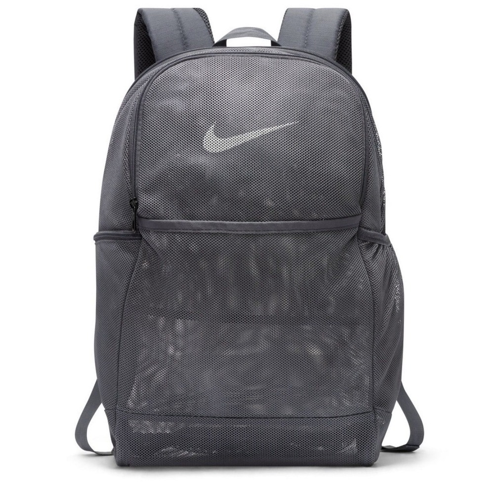 Nike Brasilia Mesh Backpack Flint Grey Gym School Training Travel BA6050 026